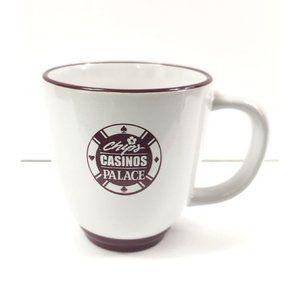 Chips Casi Palace White Coffee Mug Cup Las Vegas Poker